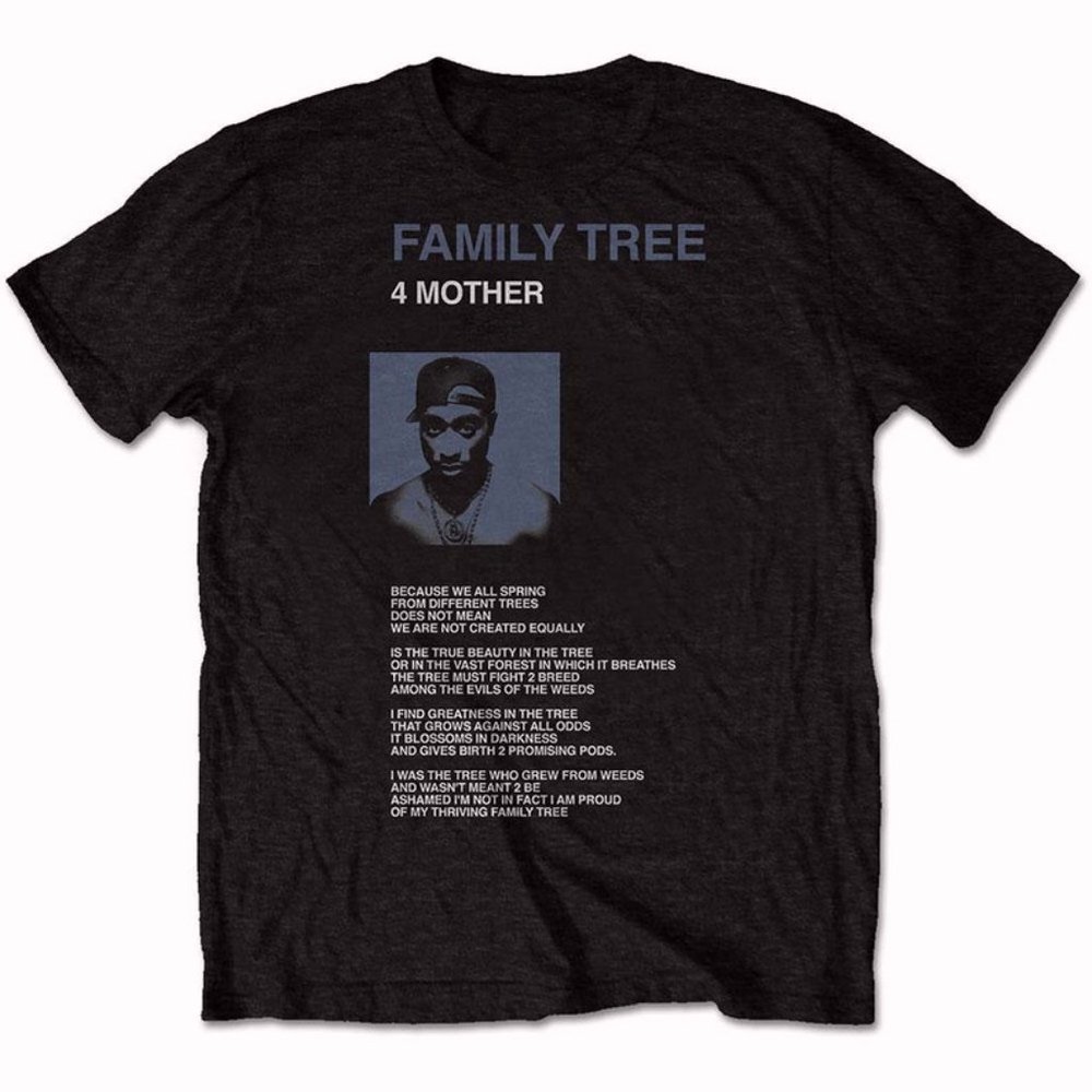 Tupac Unisex Tee Family Tree 4 Mother, 2Pac Shakur Dark Heather Vintage Tshirt